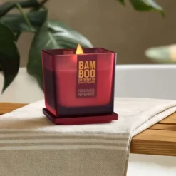 Large Jar Candle BAMBOO Pomegranate & Pepperwood 210g Outlet