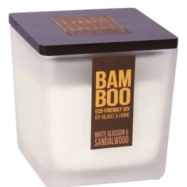 Large Jar Candle BAMBOO White Blossom & Sandalwood 210g Fashion
