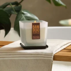 Large Jar Candle BAMBOO White Blossom & Sandalwood 210g Fashion