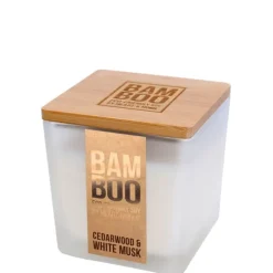 Candle BAMBOO Small Jar Cedarwood & White Musk 80g Hot