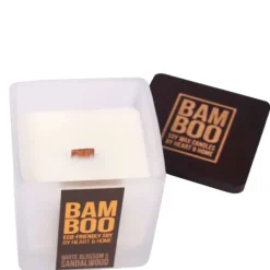Small Jar Candle BAMBOO White Blossom & Sandalwood 80g Outlet