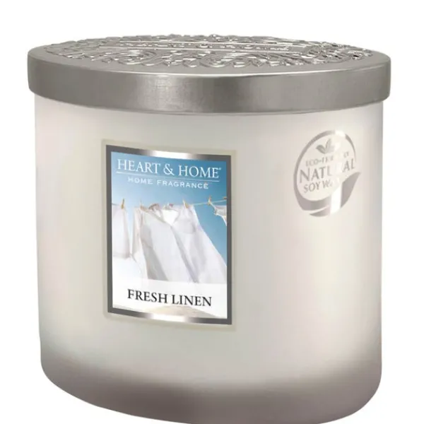 Elipse Candles Heart & Home Twin Wick Fresh Linen 230g Clearance