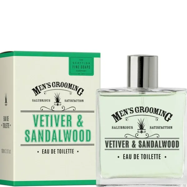 Men's Grooming Scottish Fine Soaps Vetiver & Sandalwood Eau de Toilette Spray 100ml New