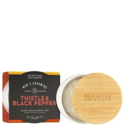 Thistle & Black Pepper Scottish Fine Soaps Shave Soap & Bowl Set 100g Fashion