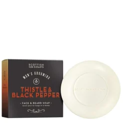 Thistle & Black Pepper Scottish Fine Soaps Face & Beard Soap 100g New