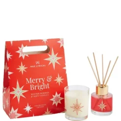 Gifts & Sets Wax Lyrical Merry & Bright Votive & Diffuser Set Hot