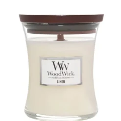 Hourglass Candles WoodWick Linen Medium Candle 275g / 9.7 oz. Fashion