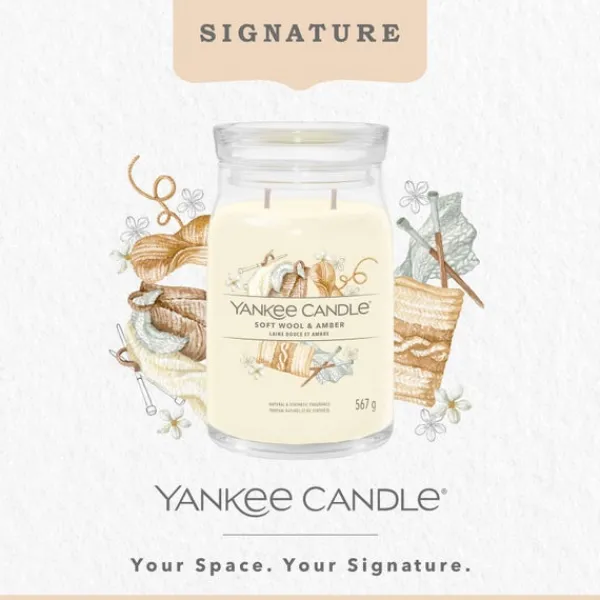 Signature Jar Candle Yankee Candle Large Jar Soft Wool Amber 567g Online
