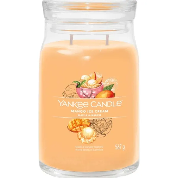 Signature Jar Candle Yankee Candle Large Jar Mango Ice Cream 567g Outlet