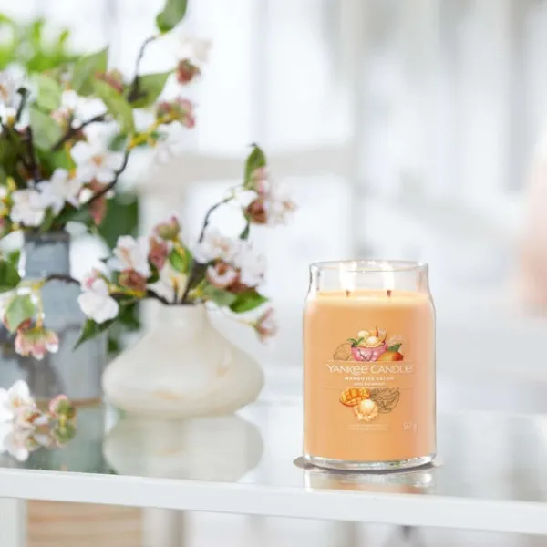 Signature Jar Candle Yankee Candle Large Jar Mango Ice Cream 567g Outlet