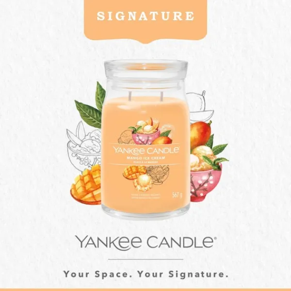 Signature Jar Candle Yankee Candle Large Jar Mango Ice Cream 567g Outlet